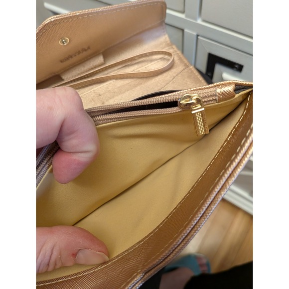 KROSSLON Rose Gold Textured Clutch Wallet Wristlet Card Holder Organizer - Picture 8 of 16